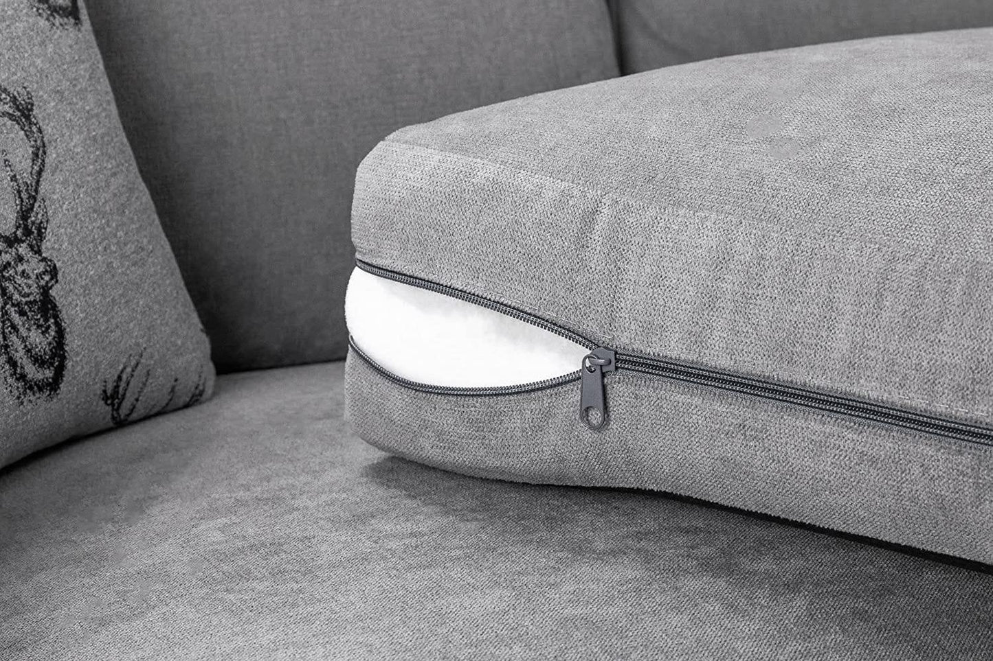 Sofa Verona Fabric Corner Sofa - 2 Seater (Grey,