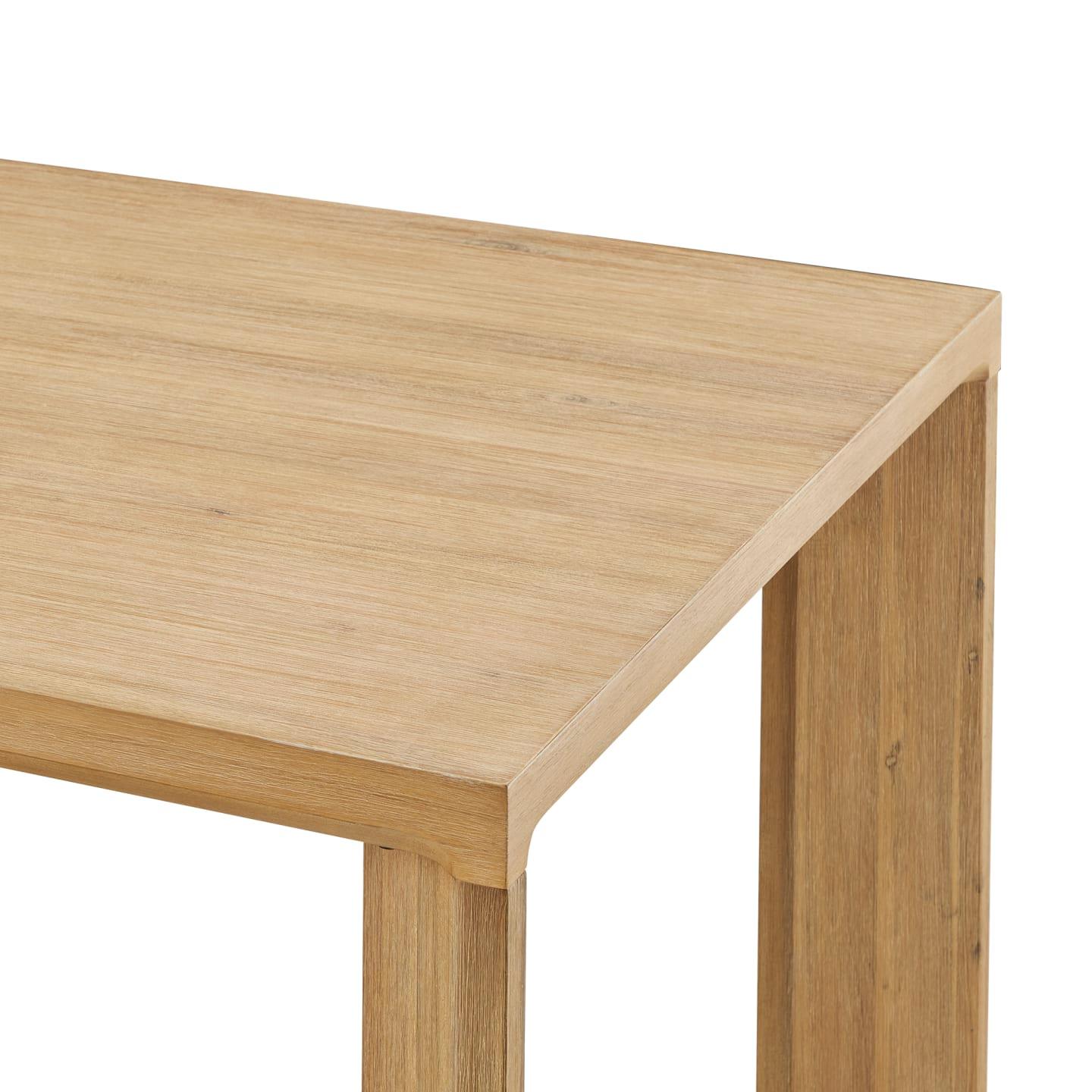 Casa Modern Rectangular Dining Table – Acacia Wood Veneer with Angled Blade Legs