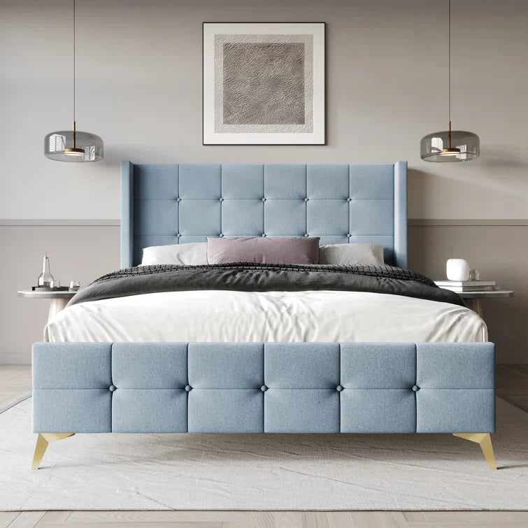 Karmane Upholstered Wingback Bed