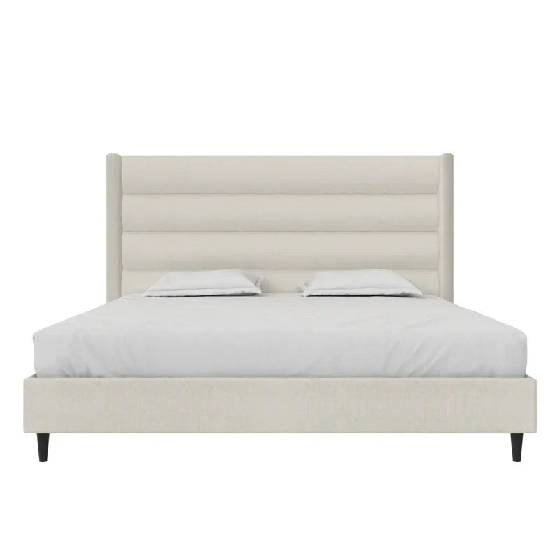 Louis King Upholstered Wingback Bed
