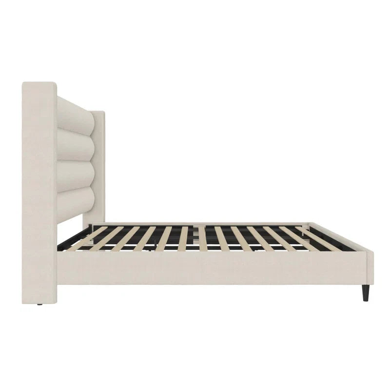 Louis King Upholstered Wingback Bed