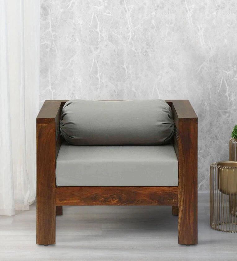 Sheesham Wood 1 Seater Sofa In Provincial Teak Finish