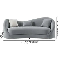 Ryan Gray Velvet Upholstered Sofa 3-Seater Sofa Solid Wood Frame