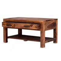 Briggs Coffee Table with Storage drawer in Honey Finish