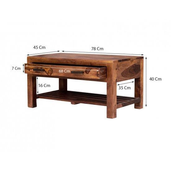 Briggs Coffee Table with Storage drawer in Honey Finish