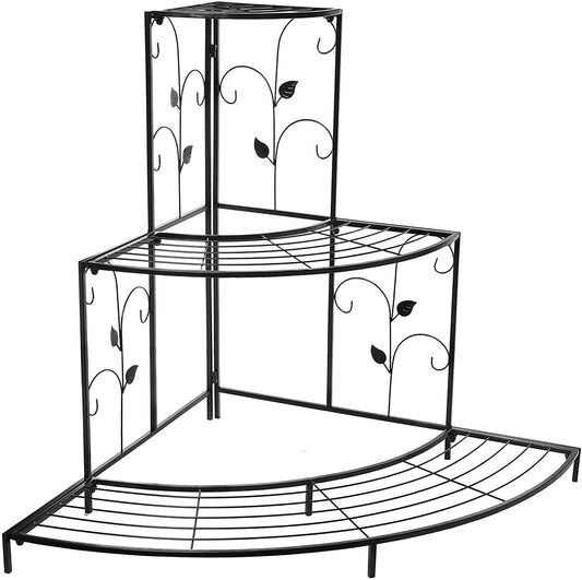 3-Tier Corner Plant Stand - Space-Saving Indoor Planter Shelf for Stylish Home Decor