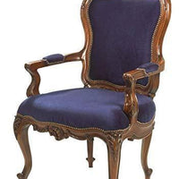 Handicrafts Wooden Hand Carved Royal Look Chair with Armrest (6)