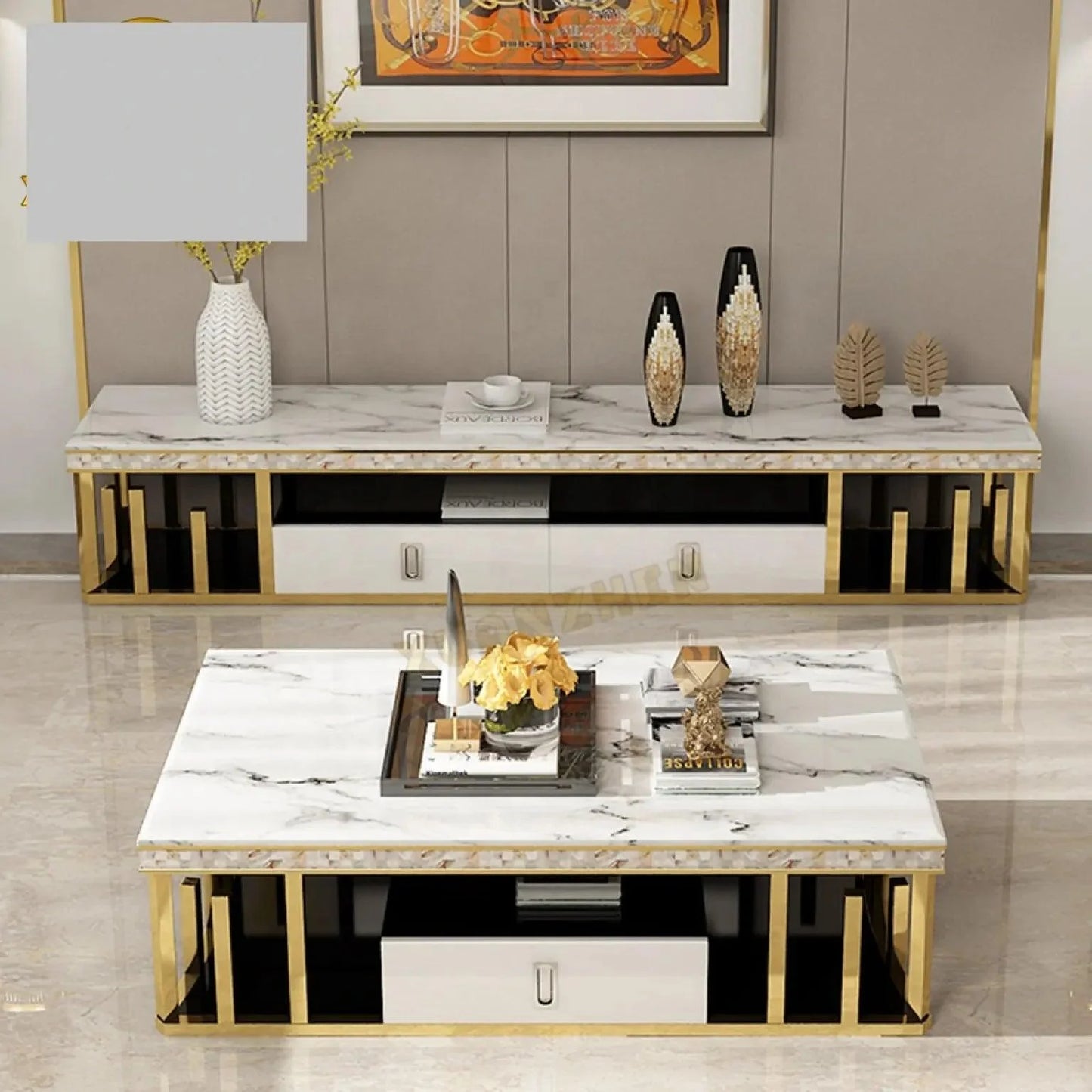 Marble top centre table