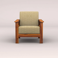EDWIN 3+1+1 WOODEN SOFA SET (HONEY FINISH)