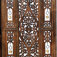4 Panel Wooden Handcrafted Partition Room Divider Separator for Living Room Office Partition Screen Room Divider Wood Partitions for Home Kitchen & Office