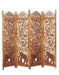 4-Panel Wooden Room Divider (Standard, Brown)