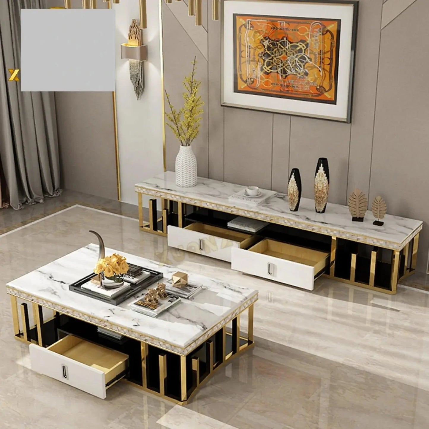 Marble top centre table