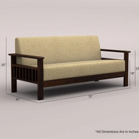 EDWIN 3+1+1 WOODEN SOFA SET (WALNUT FINISH)