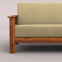 EDWIN 3+1+1 WOODEN SOFA SET (HONEY FINISH)