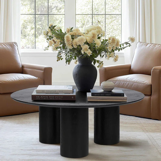 40" Drum With 3 Legs Pedestal Round Coffee Table