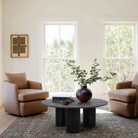 40" Drum With 3 Legs Pedestal Round Coffee Table