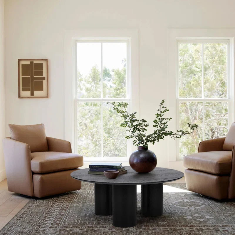 40" Drum With 3 Legs Pedestal Round Coffee Table