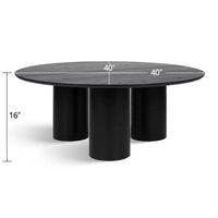 40" Drum With 3 Legs Pedestal Round Coffee Table