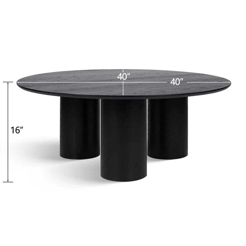 40" Drum With 3 Legs Pedestal Round Coffee Table