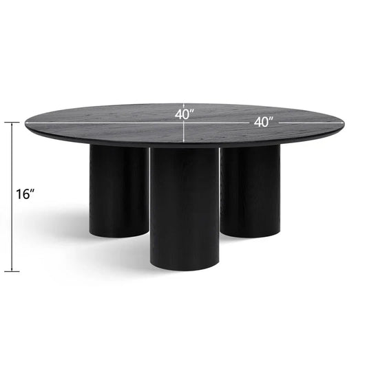 40" Drum With 3 Legs Pedestal Round Coffee Table