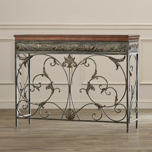 Iron and Wood Console Table