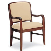 wooden royal dining chair with hand carved armrest for home & office (standard size, Brown)