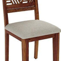 Pure Sheesham Wood Comfort Seating Cushioned Dining Chair in Provincial Teak Finishing