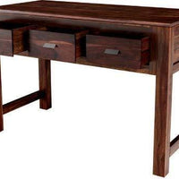 Standard Size Sheesham Wooden Three Drawer Study & Laptop Table in Provincial Teak Finishing