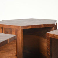 Sheesham Wood Arshia Set Of 3 Hexagonal Tables