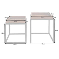 Sheesham Wood Nested Table with Metal Stand in Honey Finish