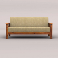 EDWIN 3+1+1 WOODEN SOFA SET (HONEY FINISH)
