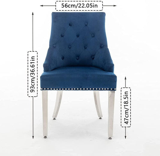Dining Chair Set of 2 Kitchen Counter Chair Leisure Living Room Arm Chair Velvet Lounge Reception Sofa Chair