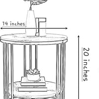 Lynton Two-Tier Sofa Side Table for Living Room