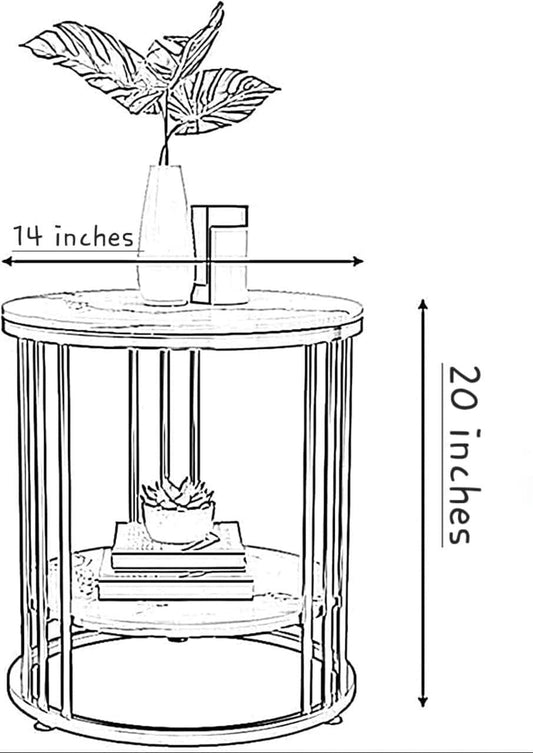 Lynton Two-Tier Sofa Side Table for Living Room