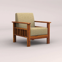 EDWIN 3+1+1 WOODEN SOFA SET (HONEY FINISH)
