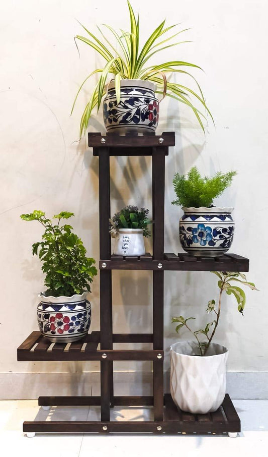 MDF Plant Stand, Medium, Brown,35.6 x 71.1 x 22.9Cms, Engineered Wood