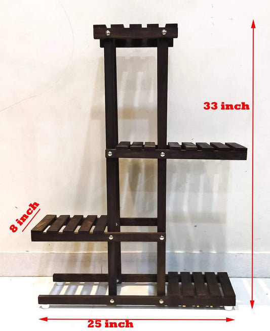 MDF Plant Stand, Medium, Brown,35.6 x 71.1 x 22.9Cms, Engineered Wood