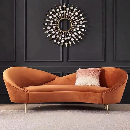 Round Arm Curved Sofa