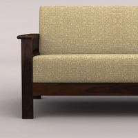 EDWIN 3+1+1 WOODEN SOFA SET (WALNUT FINISH)