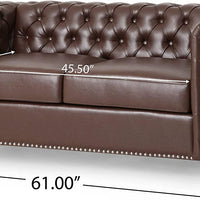 Brinkhaven Leather Love Seats, with Wood Legs