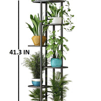 Plant Stand Metal 6 Tier 7 Potted Multiple Flower Pot Holder Shelf Indoor Outdoor Planter Display Shelving Unit For Patio Garden Corner
