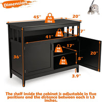 Buffet Cabinet with Storage, Freestanding Kitchen Cabinet with Adjustable Shelf, Storage Sideboard Console Table, 45 x 20 x 36 inches