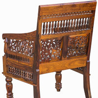Pure Sheesham Wood Antique Look Seating Chair/Wooden Handmade King of Chair for Living Room