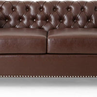 Brinkhaven Leather Love Seats, with Wood Legs