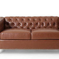 Brinkhaven Leather Love Seats, with Wood Legs