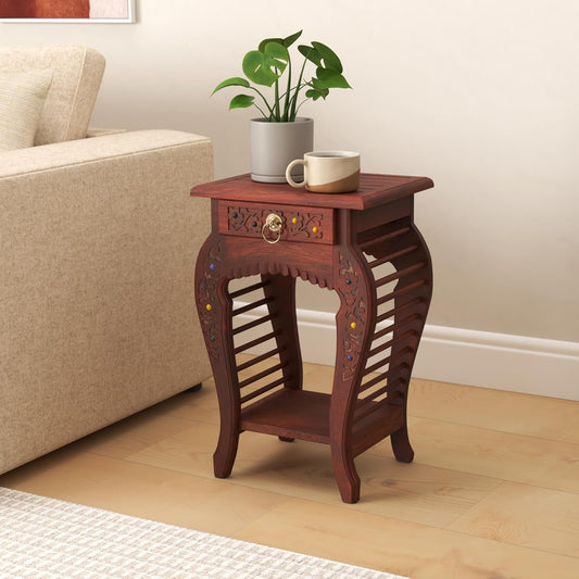 Wooden Hand Carved Side Table