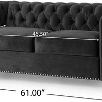 Brinkhaven Tufted Loveseat with Nailhead Trim - Velvet