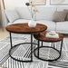 Round Nesting Coffee Table Modern Nesting Side Set of 2 End Table for Living Room Balcony Garden
