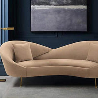 Round Arm Curved Sofa