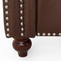 Brinkhaven Leather Love Seats, with Wood Legs